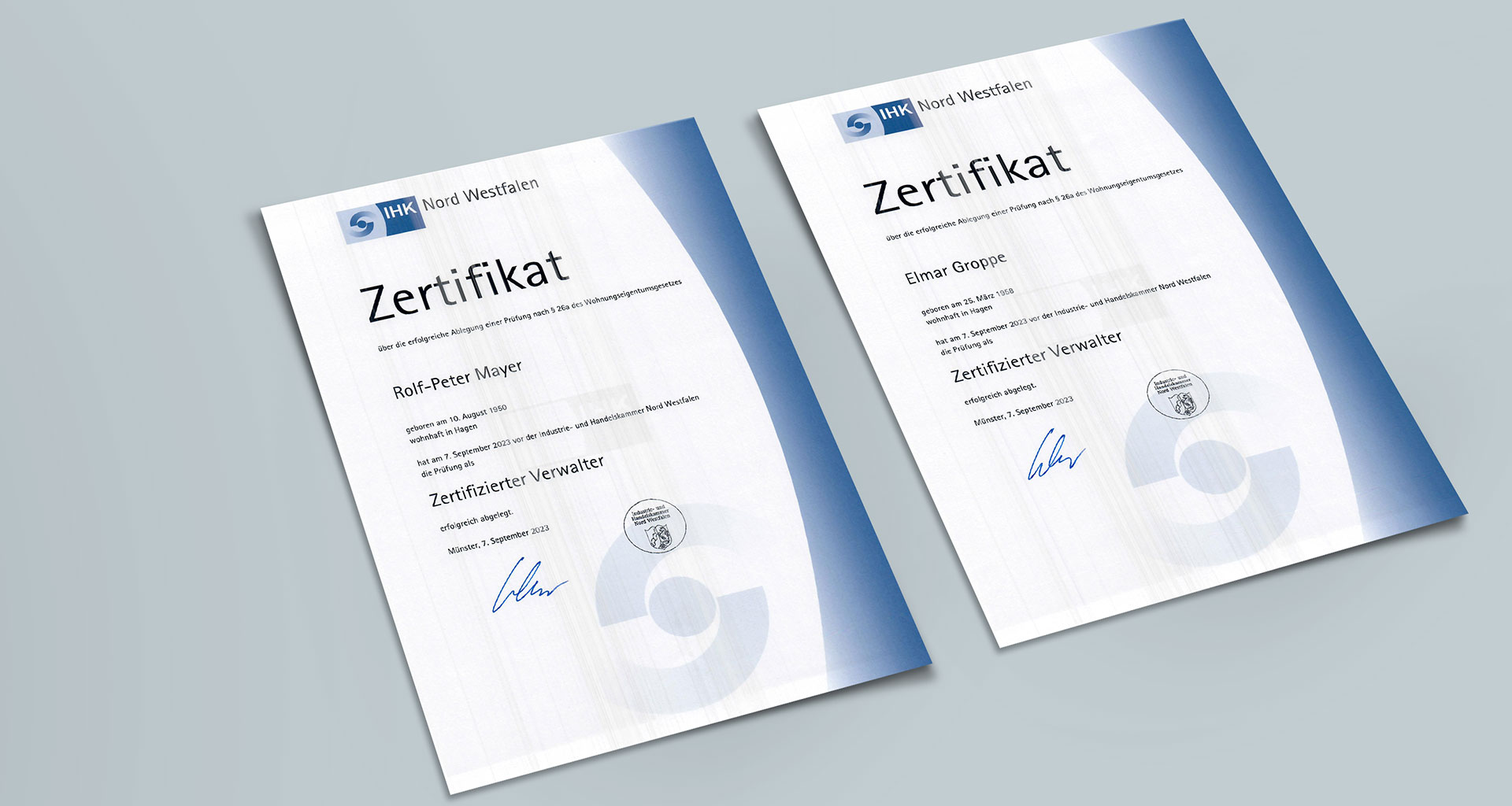 IHK-Zertifikate Verwalter, Hagen